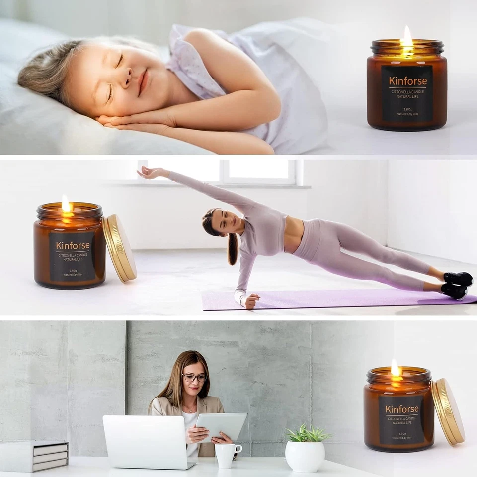 Bio-Sojawachs Citronella Kerzen | 6er Set mit 120h Brenndauer - Bild 3 von 4