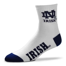 Notre Dame Fighting Irish Navy White Large Quarter Socks Mens Ankle Sports Gift