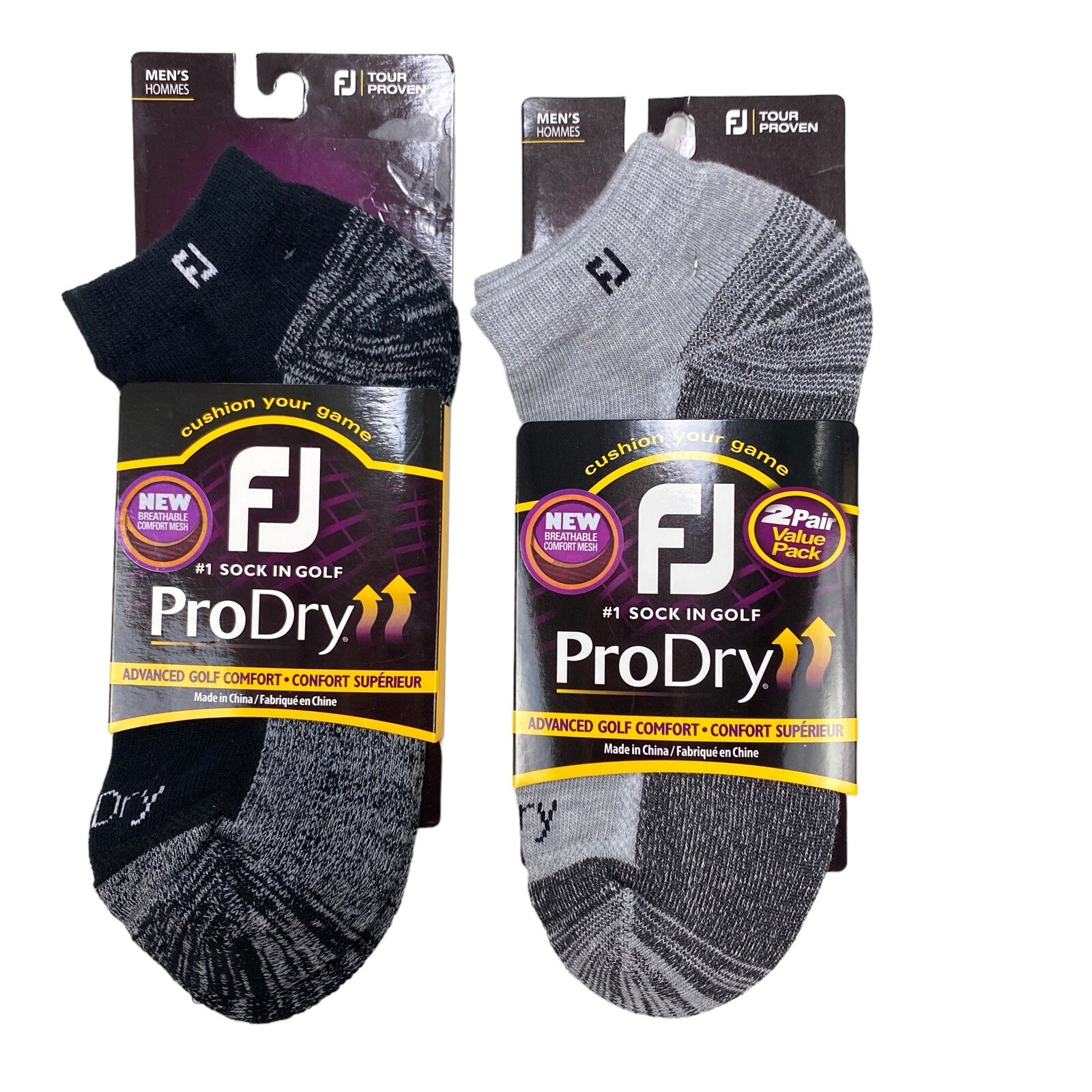 Партия из 3 пар мужских спортивных носков FootJoy ProDry Размер мужской 7-12 Черныйсерый 5590₽