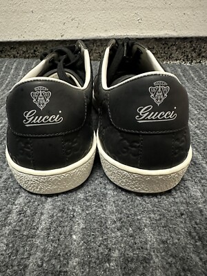 Gucci Men's Gg Monogram Black Lace Up Sneakers Size 9.5 Worn Once