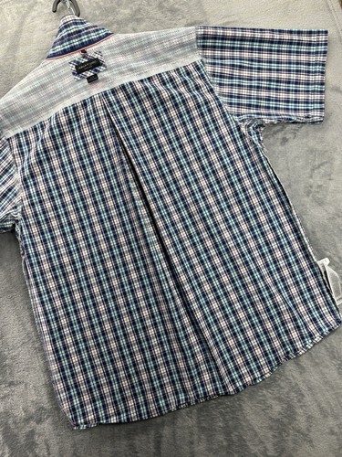 Ariat Pro Series Button Down Short Sleeve Plaid Shirt Large Western Cowboy Farm - Picture 22 of 23