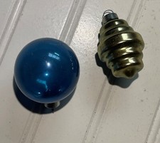 Vintage Made In USA Christmas Bulbs Blue And Silver. Lor Of 2