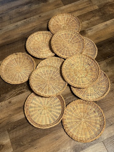 Portapiatti carta rattan paglia vimini vintage marrone - 9,5" - quantità 11 - Foto 1 di 4