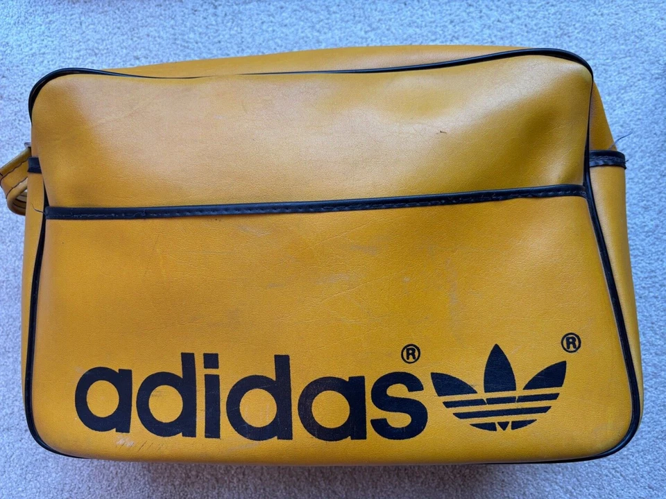 Vintage Adidas Gym Duffel Bag - Yellow Yugoslavia Faux Leather - Image 3 of 4