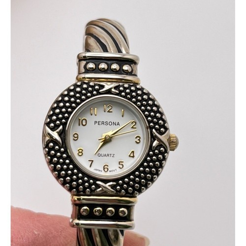 Reloj Brazalete Persona Vintage Tono Plata Brazalete Diseño Cuerda Retorcida - Imagen 3 de 7