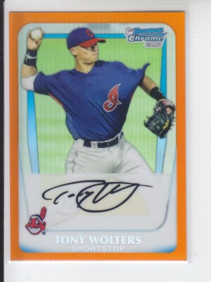 2011 Bowman Chrome TONY WOLTERS Orange Refractor /25 Indians BCP98