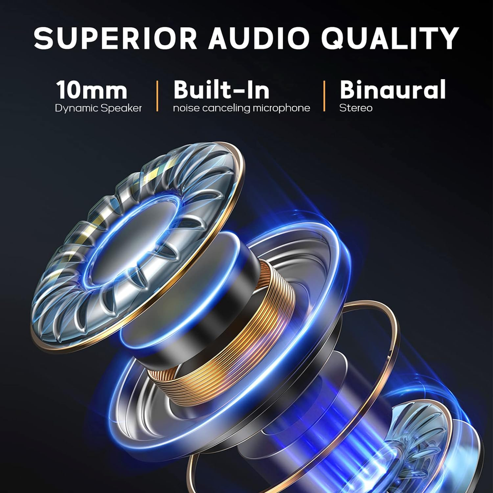 Earplug Headphones for Work, Neckband Wireless Work Earbuds Ear Plugs