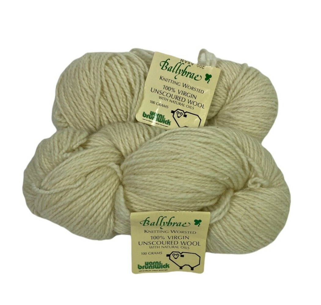 Ballybrae Yarn Brunswick Unscoured Wool Nat Oil Aran 200 USA 3.5 oz eBay