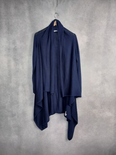 THE WHITE COMPANY CARDIGAN SIZE SMALL. NAVY BLUE LONGLINE 100% MERINO WATERFALL