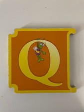 Vintage Sesame Street Alphabet Board Book Interlocking Q Book