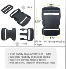Plastic Quick Side Release Buckle 1.5"/38mm Strap backpacks belts USA SELLER