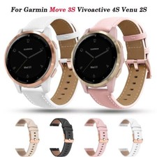 Vivoactive 4S 3S Leather Watch Strap For Garmin Venu 2S Rey 265S 255S 18mm Band