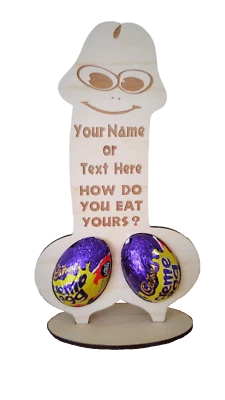 HANDMADE Personalised Willy Creme Egg Chocolate Holder Funny Joke Easter Fast Shipping
