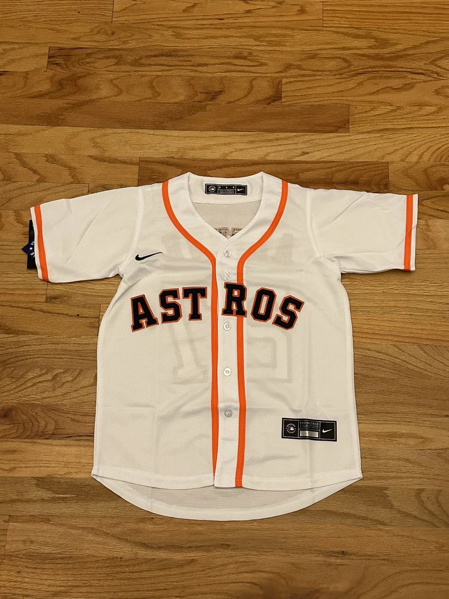 Jose Altuve #27 Houston Astros White KID Jersey Stitched YOUTH Medium  Replica