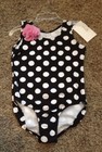 Size 12 Months Black & White Polka Dot Dance Or Gymnastics Bodysuit Leotard NWT — photo 1