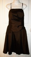 Da Vinci Sz 10 Dark Brown Iridescent Cocktail Prom Dress Ruched Removable Straps