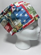 CHRISTMAS HOLIDAY SCRUB CAP CHEMO HAT NURSE DOCTOR FAST SHIP COUNTRY FLAG