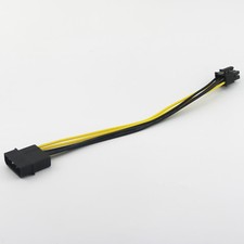1x 4 Pin Molex to 6 Pin PCI-Express PCIE Video Power Adapter Cable Black 20cm
