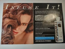 Infusium 23 Leave In Treatment Double Page Vintage 1990s Print Ad