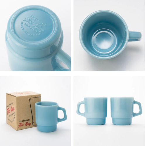 Fire King Stacking Mug Cup Vintage Milk glass with Box 215ml Japan NEW - Picture 10 of 14