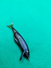 VINTAGE FISHING LURE RUBBER BROWN SHAD LURE , UNKNOWN MAKER, OLD ONE.