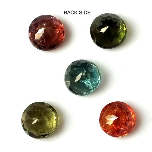 Natural Tourmaline 7X7 mm Round Faceted Multi Color Wholesale Gemstone 5 Pieces - Picture 6 of 6