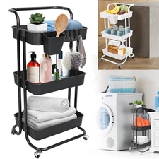 3 Tier Rolling Tool Cart w/ Wheels Service Utility Movable Storage Organizer