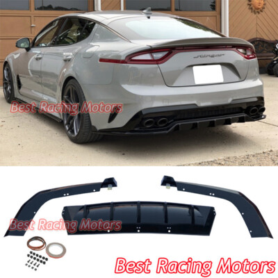 For 2018-2021 Kia Stinger CK Style Rear Bumper Diffuser Lip Aprons (ABS)
