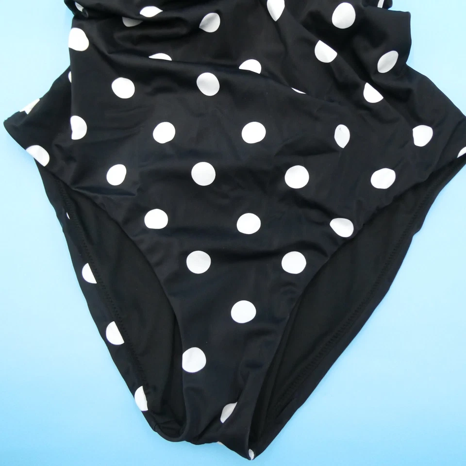 Traje de baño Victorias Secret mediano negro a lunares acolchado espalda cruzada de una pieza nuevo Foto 4 de 4