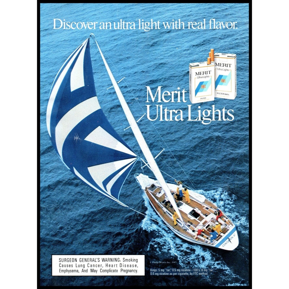 ship cigarettes Flagship packet in Antique Tobacciana Stop searching far and wide for these retro candies 1987 Merit Cigarettes Vintage Print