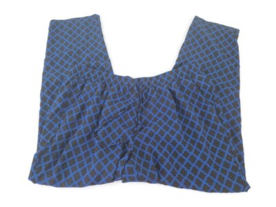 Zac & Rachel Womens 2X Blue Geometric Harem Pants Sheer Drawstring Elastic Waist