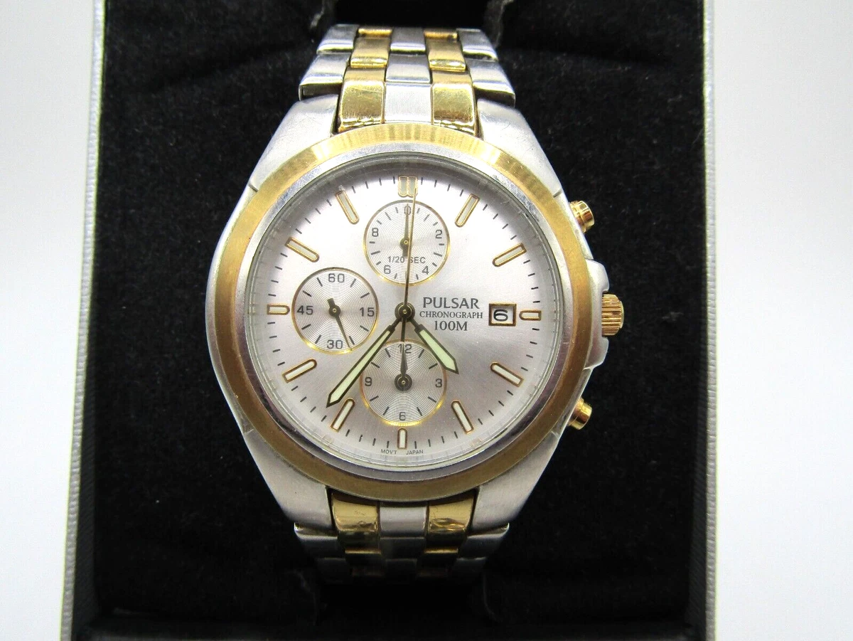 Vintage Rare Pulsar by Seiko YM92 X122 YM92 X122 Chronograph 100M Watch 1 20 Sec