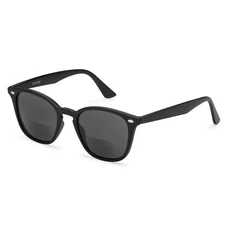 Bifocal Sunglasses Readers Keyhole Retro Square Horn Rimmed Semi Cat Eye Frame