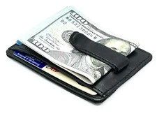 RFID Blocking Leather Slim Men's Money Clip ID Card Holder Front Pocket Wallet