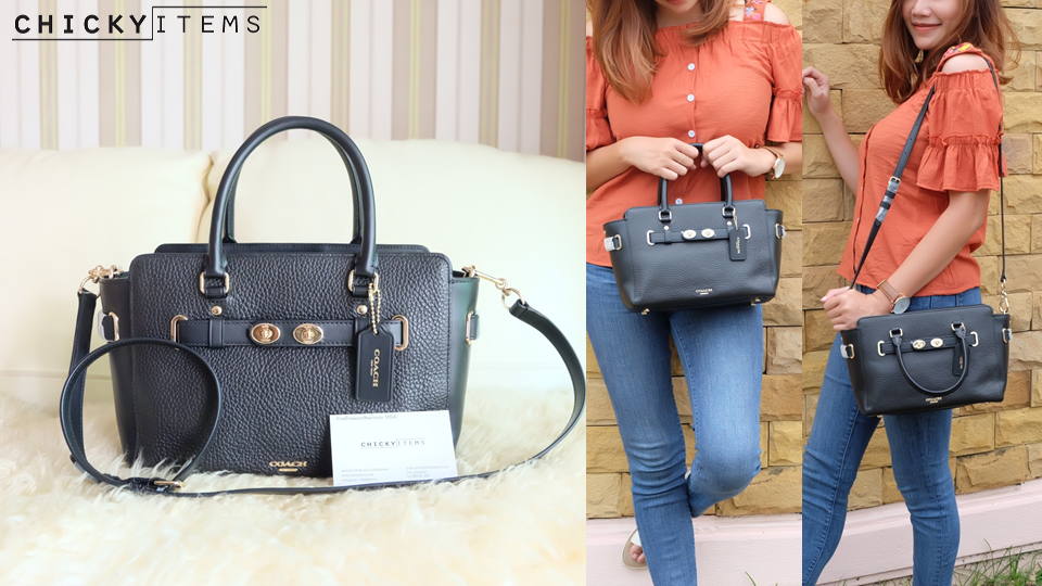 NWT Coach Mini Blake Metallic Navy Leather 56138 | eBay