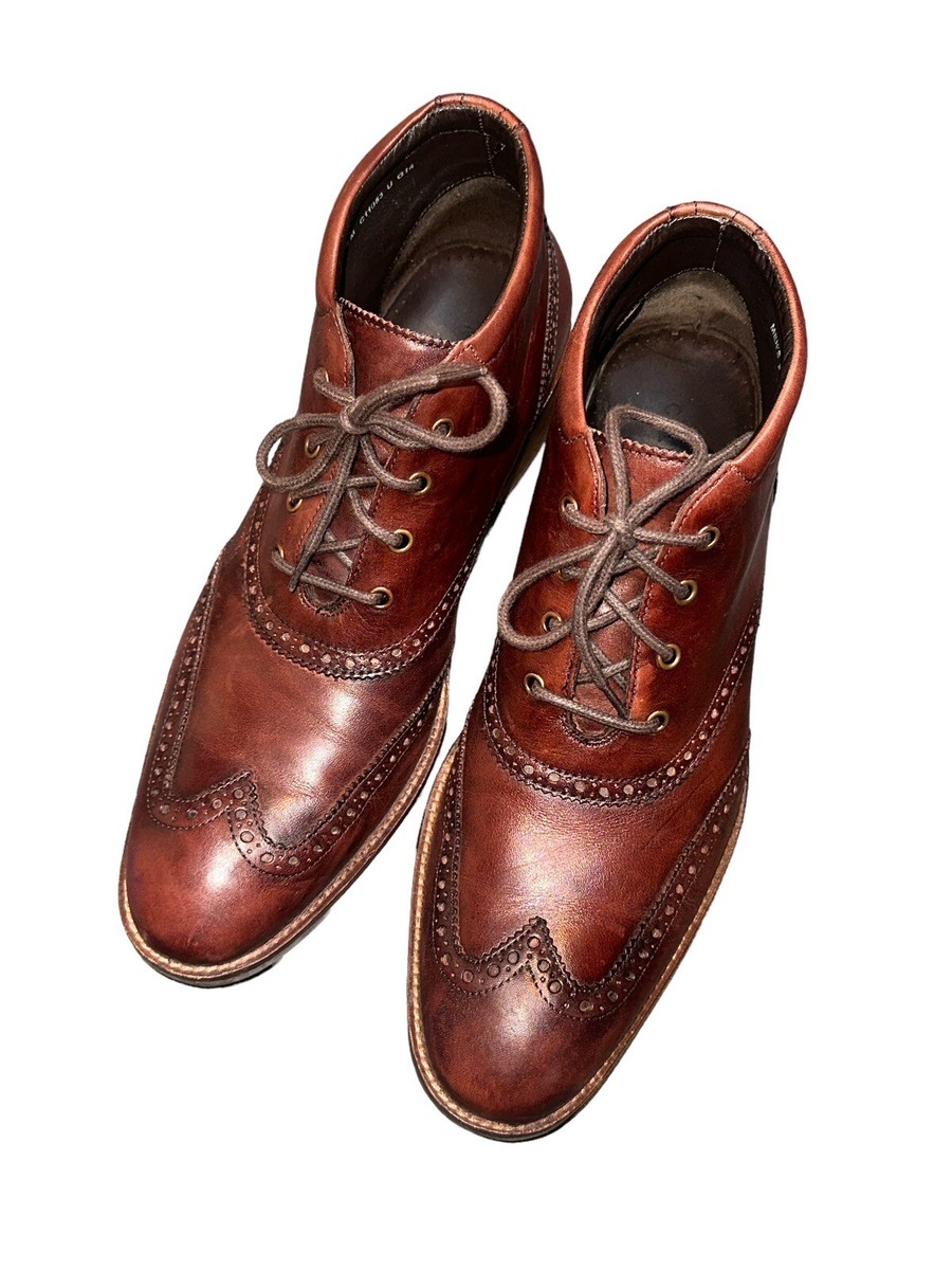 Cole Haan LIAM Chukka II Brogue Brown Wingtip Ankle Boots  display picture 3