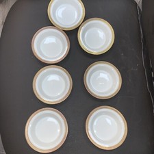 7 Antique Limoges Crown Coronet 4.25  Berry Bowls White w/Gold Trim