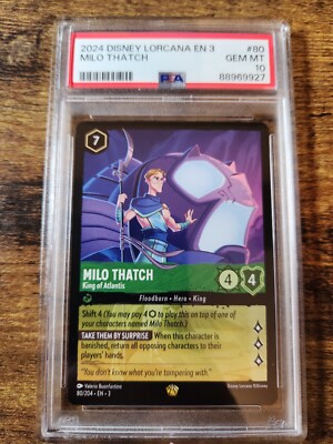 Disney Lorcana Inklands TCG Milo Thatch King of Atlantis PSA 10