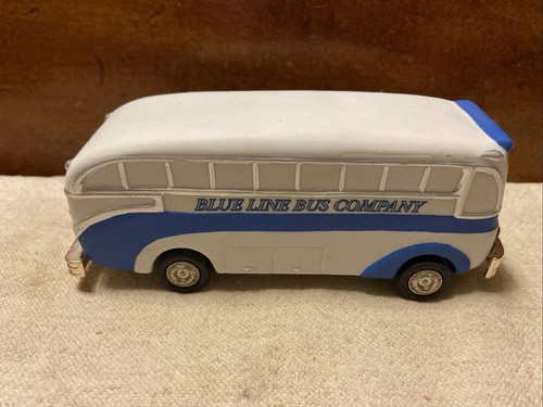 Department 56 Vintage Cars Blue Line Bus “Christmas In The City” Porcelain Bus - Picture 4 of 11