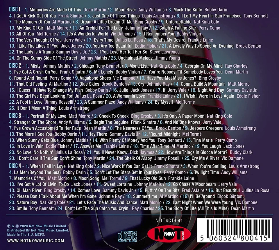 100 Hits Of The Great Crooners 4-CD NEW SEALED Matt Monro/Dean Martin/MelTorme+ - Image 2 of 4