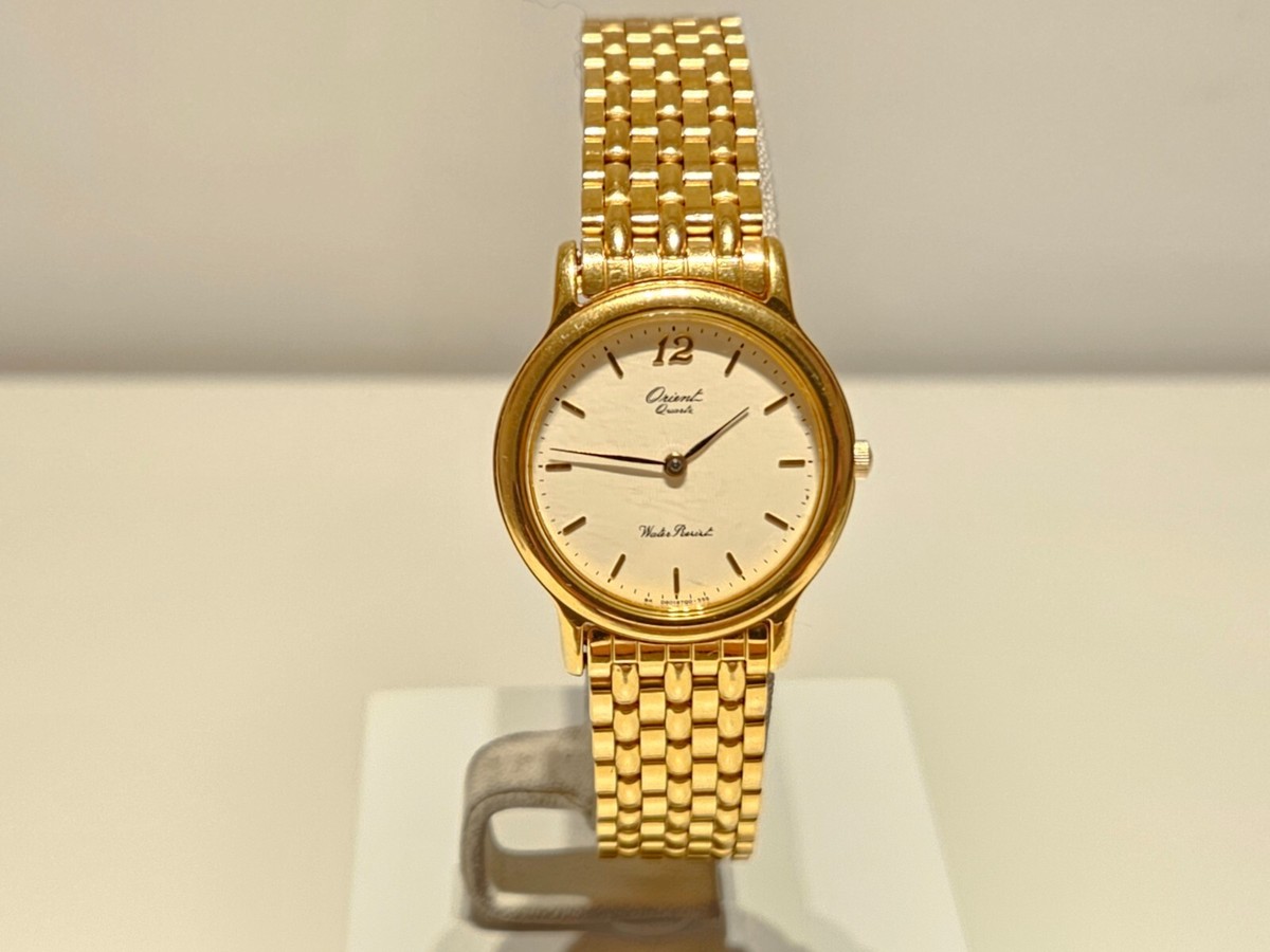 VINTAGE BEAUTIFUL LUXURY GOLD PLATED 27.5mm JAPAN LADIES QUARTZ