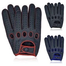 Leather Soft Warm Gift Christmas Halloween Party Driving Cycle Bike Retro Gloves