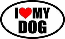 I LOVE MY DOG BUMPER STICKER LAPTOP WINDOW TOOLBOX STICKER / DECAL