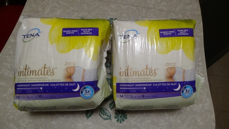 LOT OF 2 Packs TENA INTIMATES OVERNIGHT UNDERWEAR L LARGE SIZE/14 CT.. 28 total