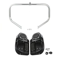 Engine Guard Crash Bar &Lower Vented Fairing w/ Speaker For Harley Touring 14-24