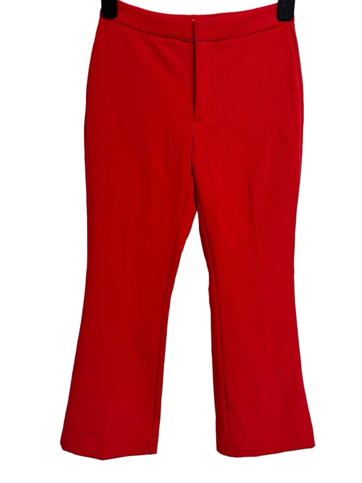 Pantalones de vestir para mujer Nine West rojos brillantes acampanados talla 2 Foto 3 de 4