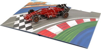 F1 Racing 3D Pop-Up Karte für Vatertag, Geburtstage, Ehemann, Auto Enthusiasten