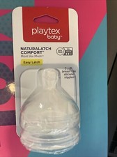 Playtex Baby Natural Latch Comfort Baby Bottle Nipple Easy latch 2 Pack 6 m