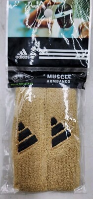 Adidas Climalite 1'' Muscle Armbands Odor Resistant One Pair  Sz Stretch