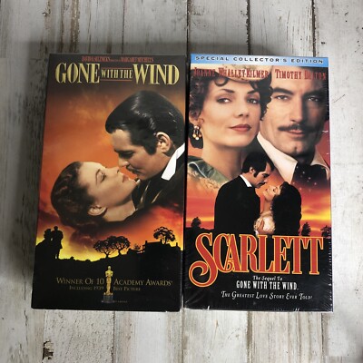 Gone With the Wind And Scarlett The Sequel VHS 2-Tape Sets, Double Cassette New